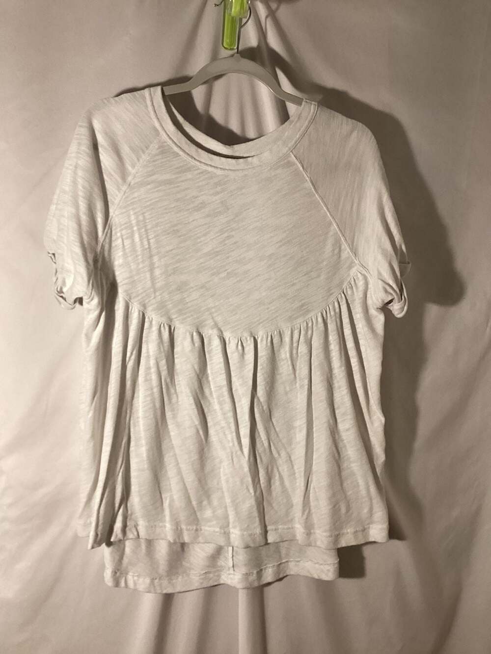 American Eagle White Babydoll Peplum T-Shirt with Back Keyhole